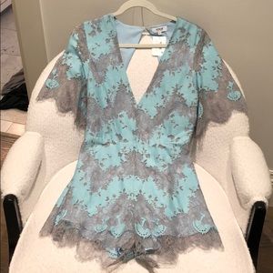 Light Blue Lace Romper